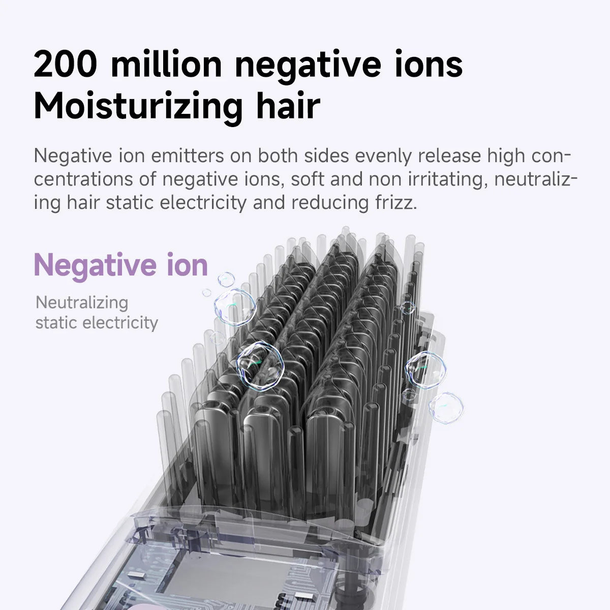 DOCOLAB Cordless 2-in-1 Straight Hair Comb & Curler Negative Ion USB Charging 30s Heat Up Travel-Friendly Styling Brush