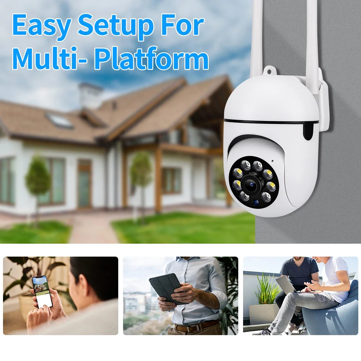 4K 8MP WiFi Wireless Monitor Camera Motion Detection Two-Way Audio Smart Home Security Protection 355°/90° Swivelling IP Camera