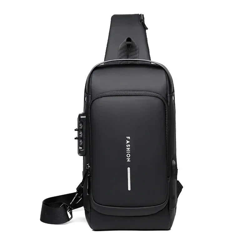 Men's anti-theft chest bag, multifunctional USB crossbody bag, travel sling bag, crossbody bag