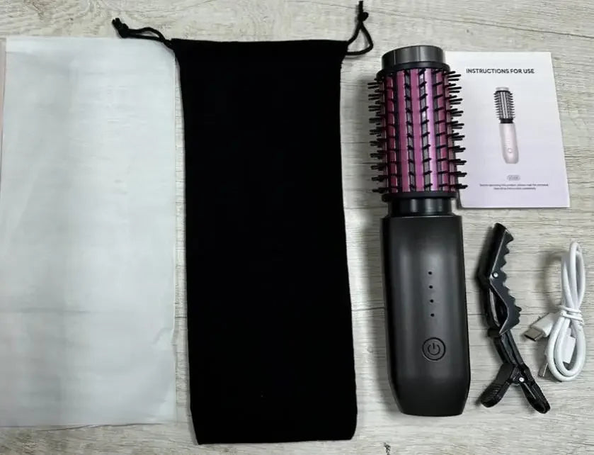 Cordless Hair Straightening Comb Curling Wand USB Charging Curling and Straightening Multi-speed Temperature Adjustment