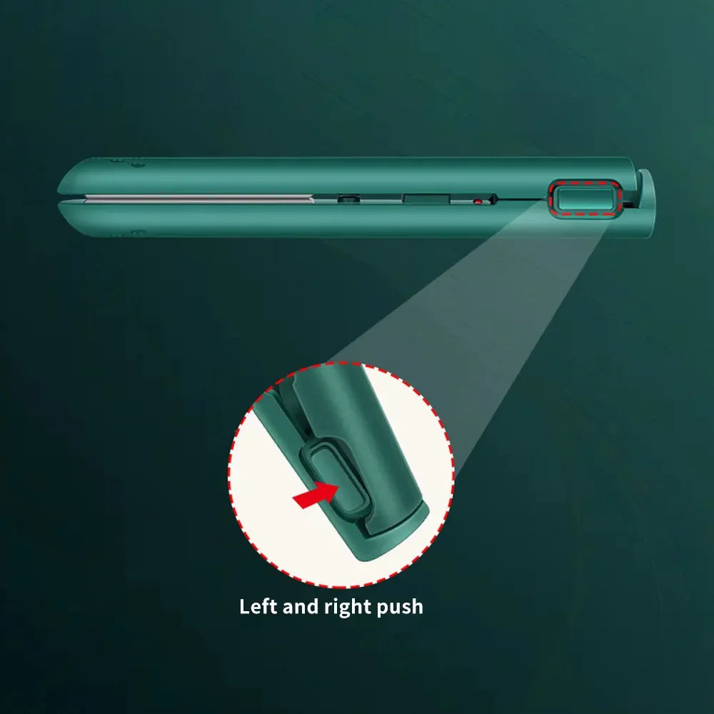 USB Mini Hair Straightener Brush Cordless,Portable Bangs Iron Student Travel Straight Curling Dual-Use Short Hair for Dormitory