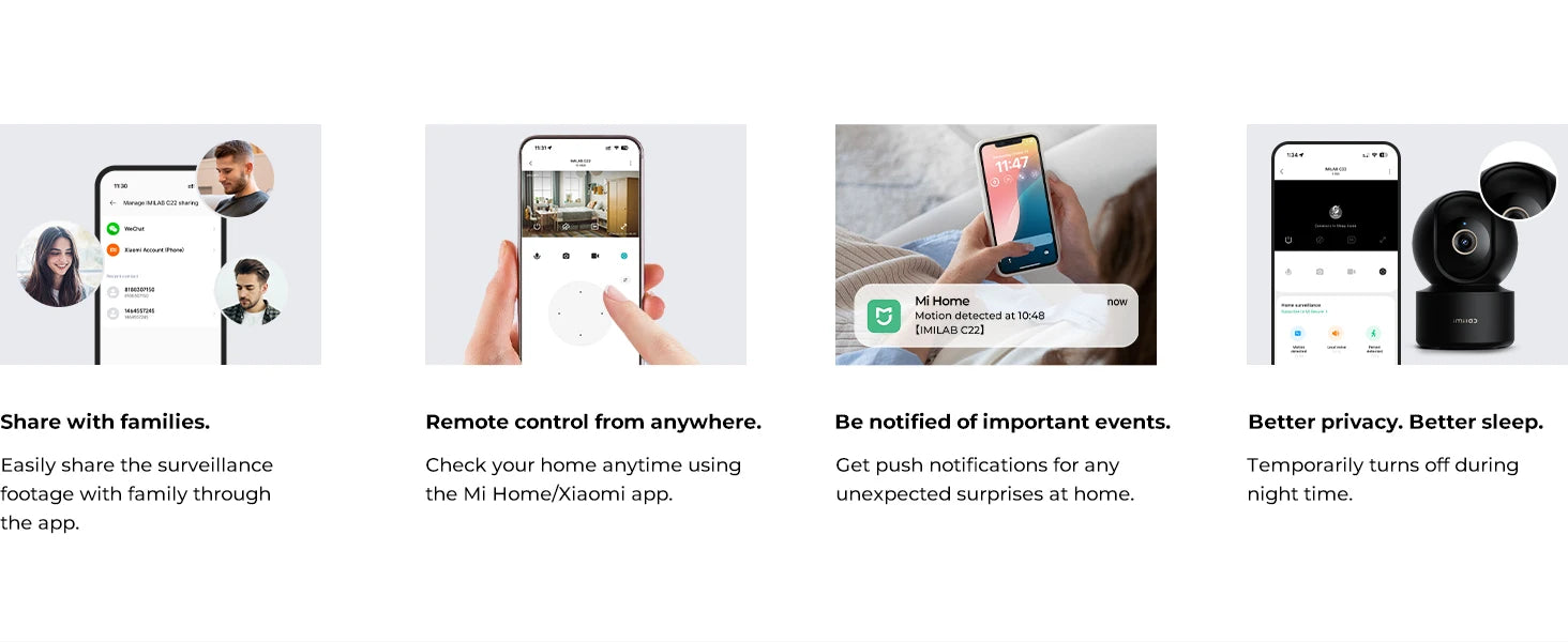 IMILAB C22 3K Security Indoor Camera - 360° View Home Camera with Color Night Vision for Baby/Pet Monitor WiFi6 AI Detection