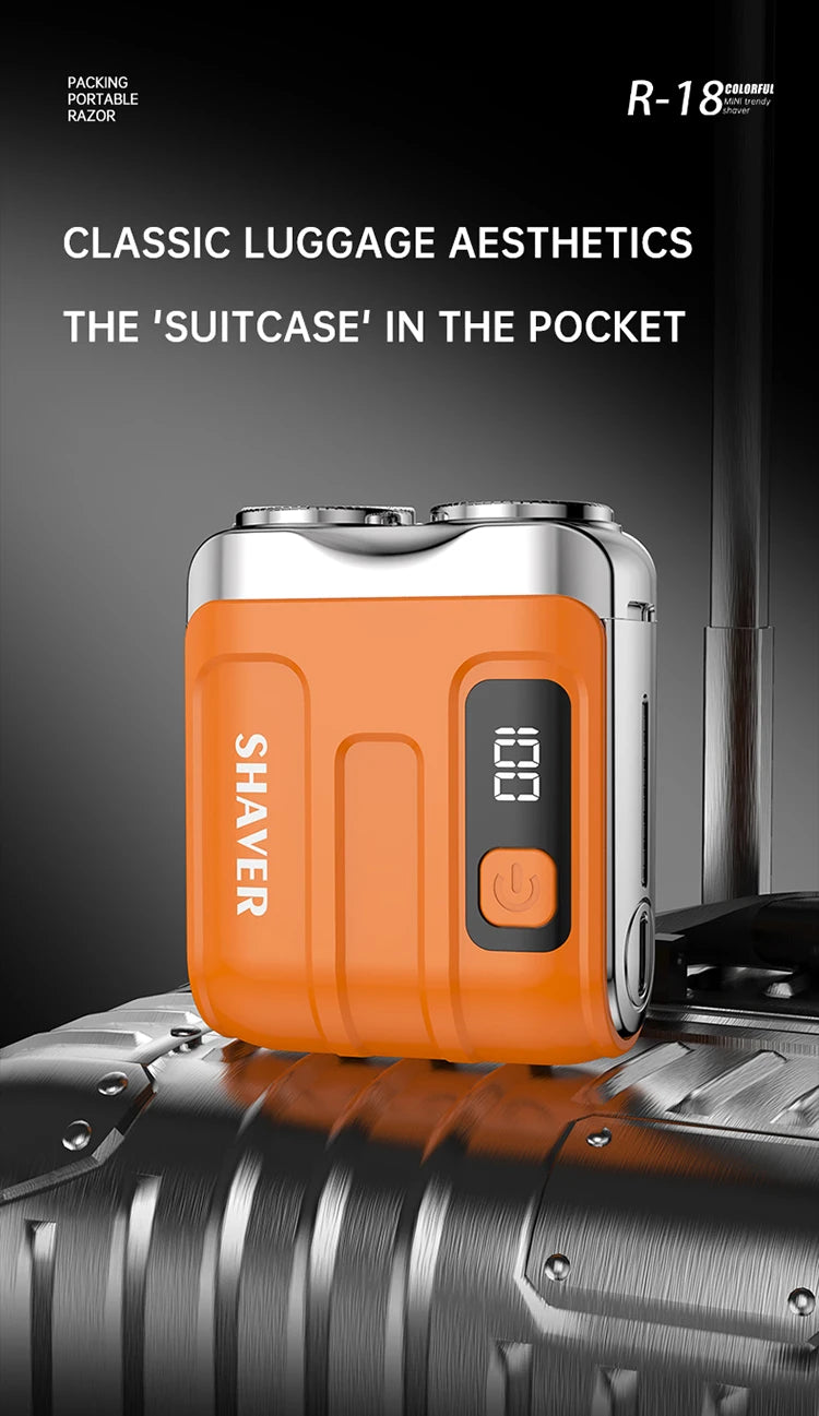 Mini Electric Smart Shaver Household Car Shaver Digital Display Dual Blade Rechargeable Shaver Powerful Beard Trimmer Tool