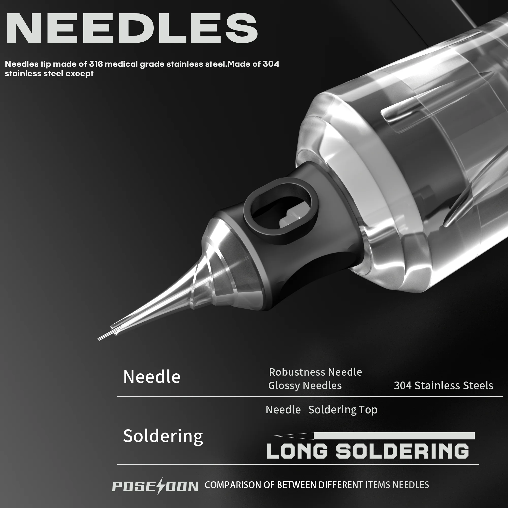 Tattoo Kit POSEIDON V5 New Tattoo Pen Kit For Permanent Makeup Tattoo Machine Kit transparently Tattoo Power Supply Tattoo Kit