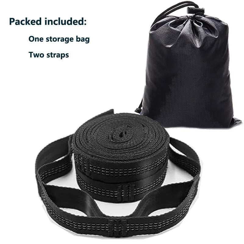 Outdoor hammock straps with more adjustable loops and ultra-length outdoor hammock straps and belts with 7075 alloy aluminum