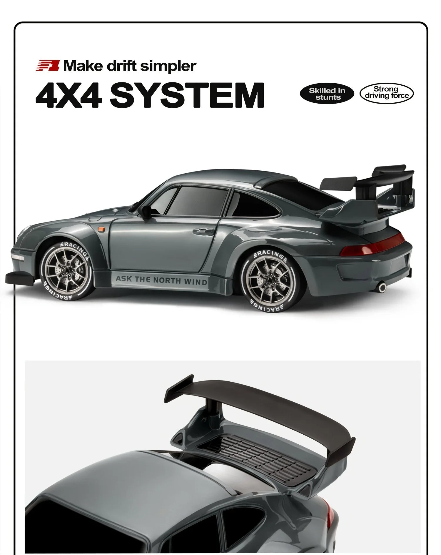 4WD RC Drift Car 1:24 2.4GHz Limited Edition - LED Lights Stunt Drift High-Speed Racing Car Boy Toy Gift