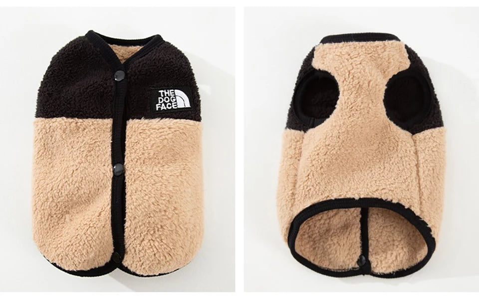 Maltese Plush Vest Winter Dog Clothes Warm Yorkshire Two-Legged Fleece Jacket Trendy Pet Apparel with Traction Buckle