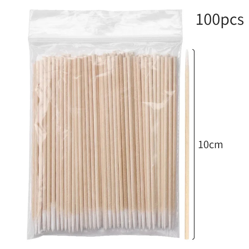 100Pcs Eyelash Cleaning Brush Lash Extension Micro Cotton Swab Individual Eyelashes Microbrush Beauty Makeup Clean Remover Tools