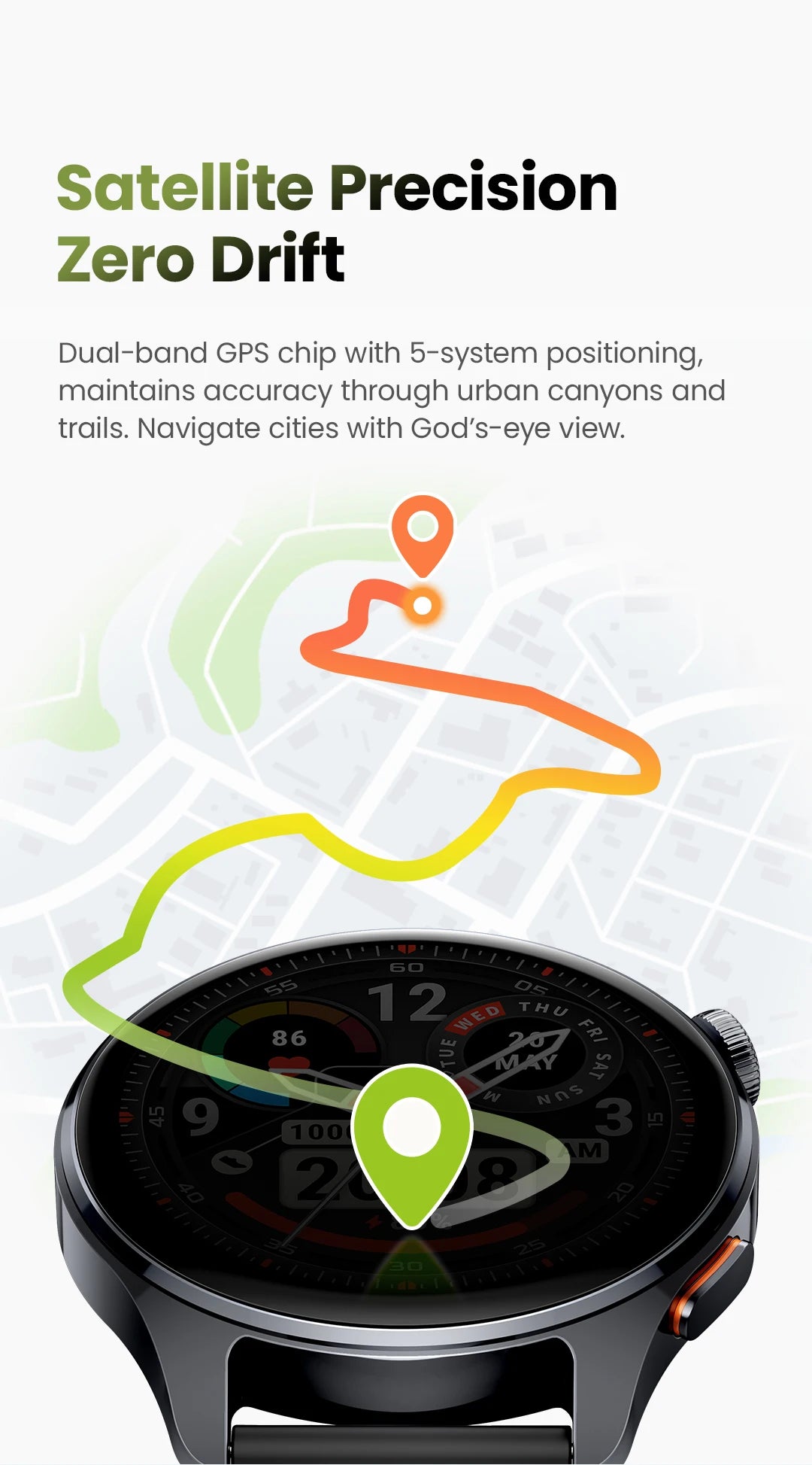 HAYLOU Watch 4S GPS Smartwatch 1.43” HD AMOLED Display 5 Satellite GPS Positioning 120+ Workout Modes Sport Fitness Smart Watch