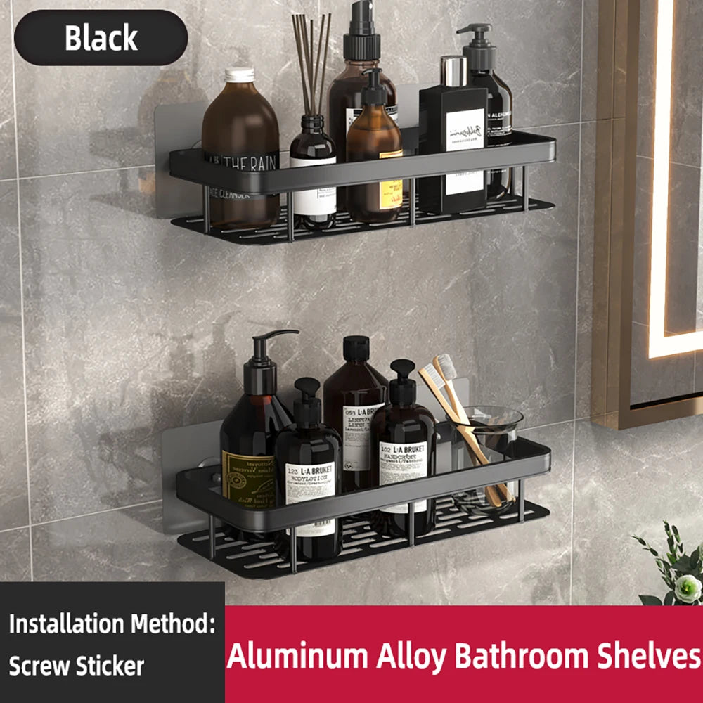 Wall Hanging Corner Rectangular Rack Bathroom Shelf Towel Rack Shelves Wall Shower  Shampoo Rack No Drill Shelf Tripod