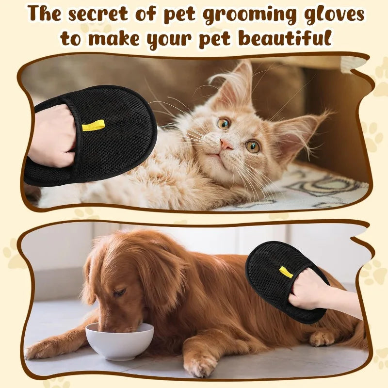 Reusable Electrostatic Pet Hair Removal Mitts Cat Dog Hair Collection Brush Sticking Device Home Hair Scraper Grooming Gloves