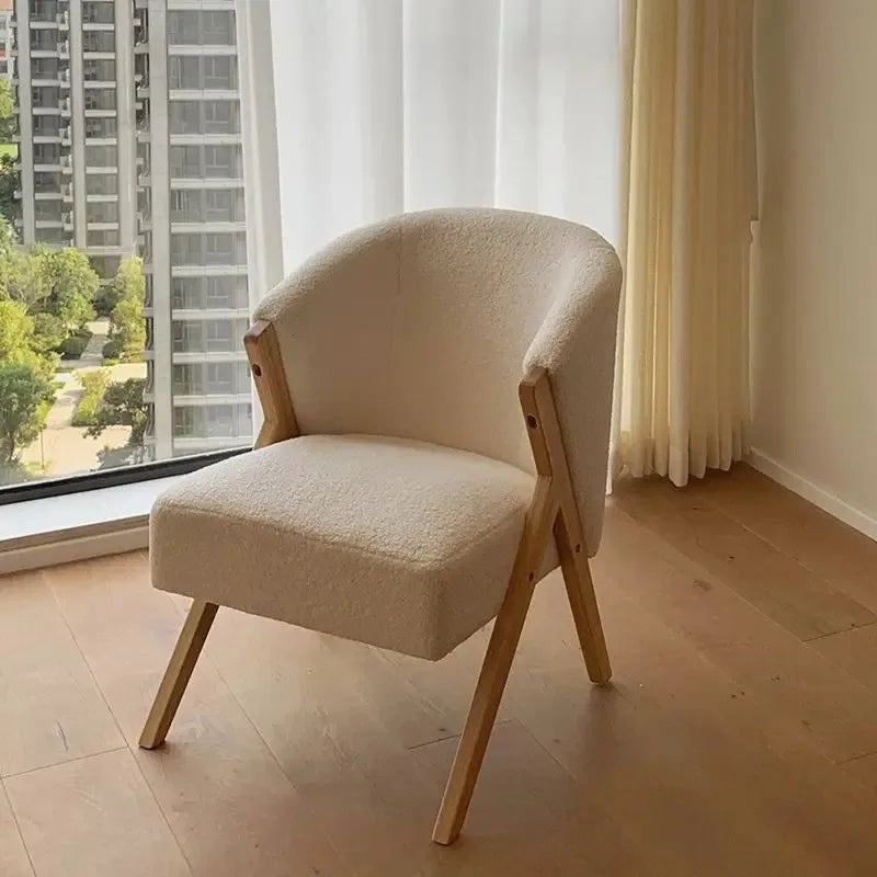 Hot Furniture Nordic, Solid Wood, Stool, Balcony, Sofa Chair, Single Leisure Chair, Hotel, Living Room, Lazy, Bedroom, Makeu