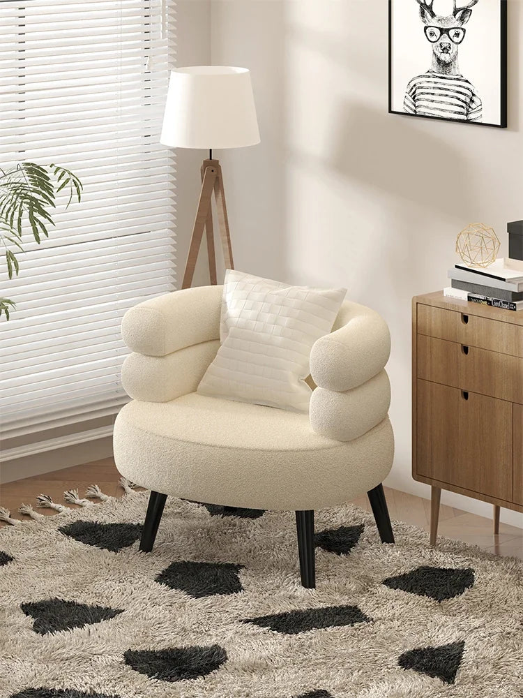 Modern Living Room1-person Sofa Comfortable Bedroom Fluff Armchair Nordic Simple Nail Salon Makeup Chair Dressing Table Stool