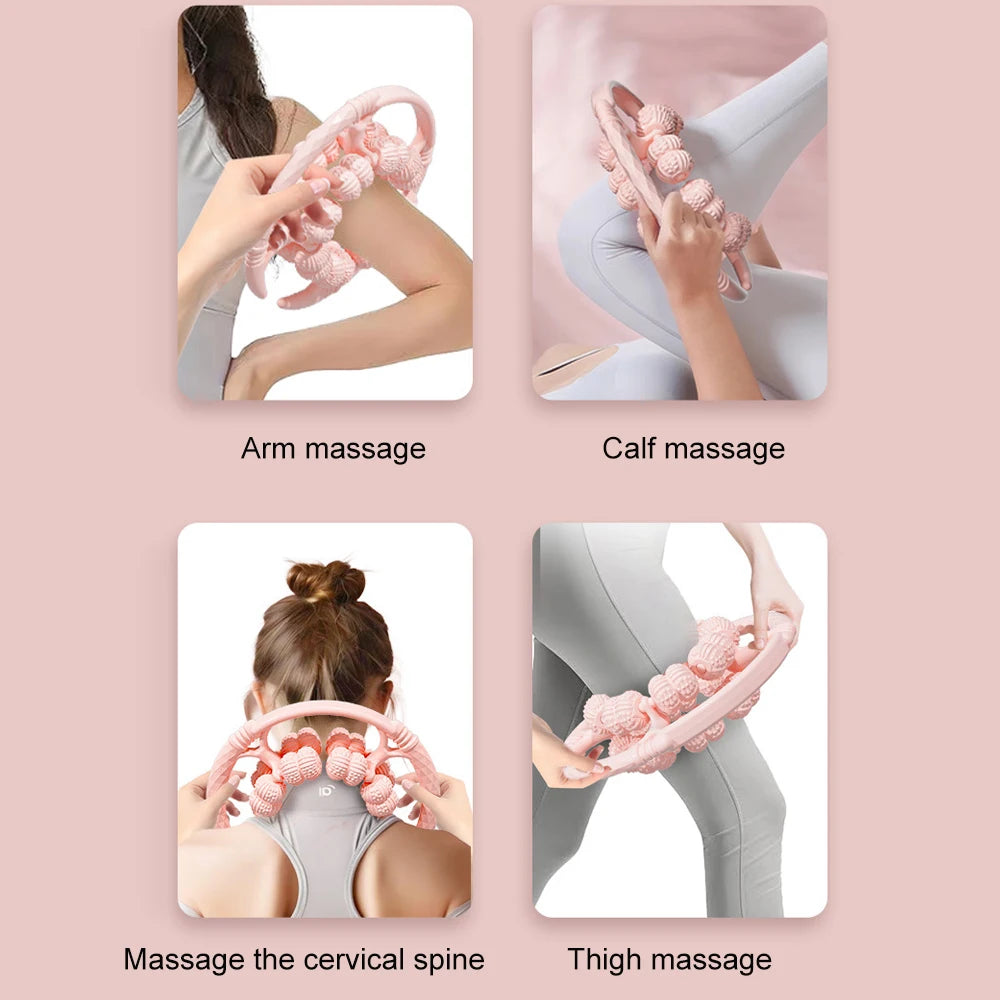 1pcs  32-Wheel Cellulite Manual Roller Leg Massage Relax Muscle Clamps Circular Leg Massage Tool