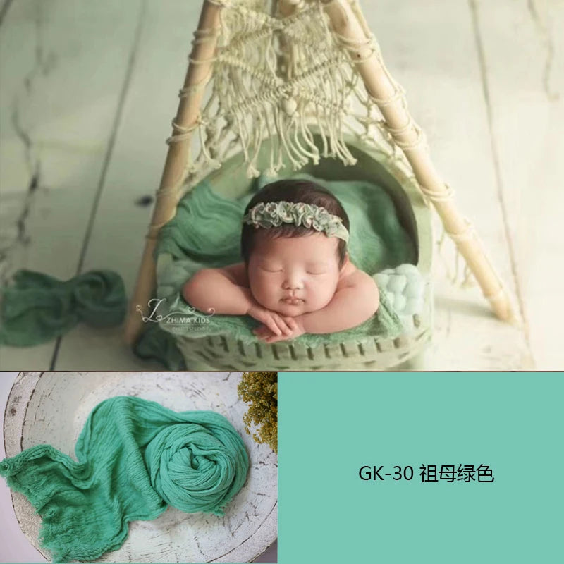 Seersucker Wrap Newborn Photography Props Soft Cotton Gauze Baby Swaddle Blanket Infant Studio Photo Basket Backdrop Accessories