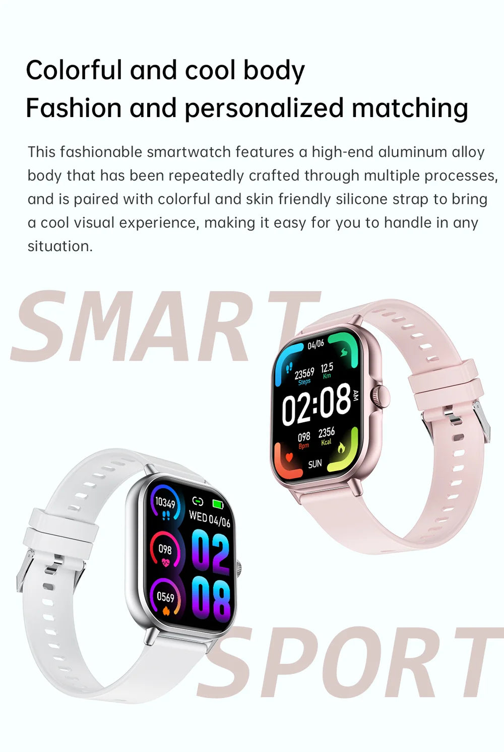 2025 2.01'' Smart Watch Bluetooth Call Play Music Smartwatch Fitness Clock Sport Waterproof Watches for Men Women iPhone Android