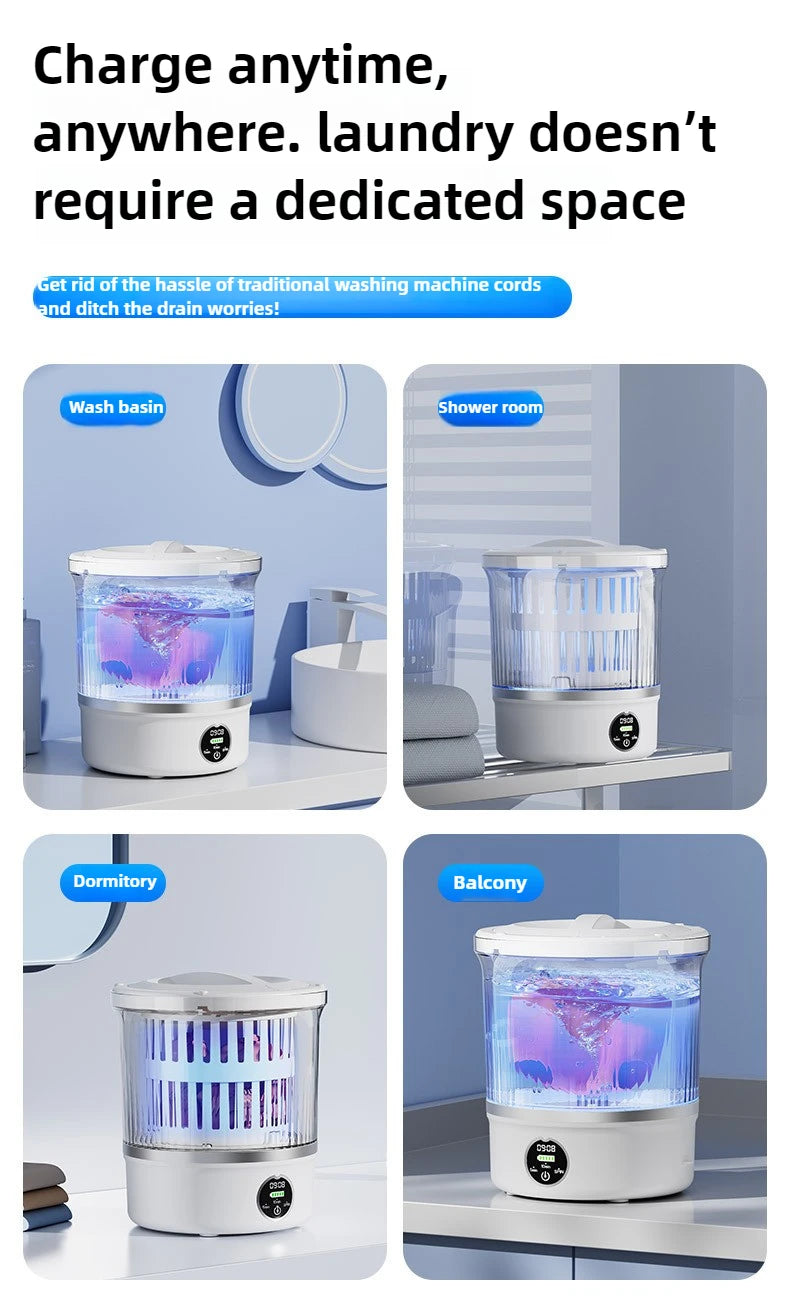 3L Mini Washing Machine Portable Home Clothes Socks Underwear Cleaning Washing Machine Travel Washing Machine with Spin Drying