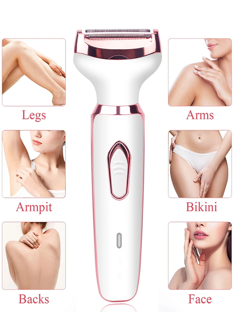 Women Electric Shavers Razors on Leg Armpit, Epilator Nose Hair Remover Facial Body Bikini Eyebrow Beard Mustache Women Trimmers