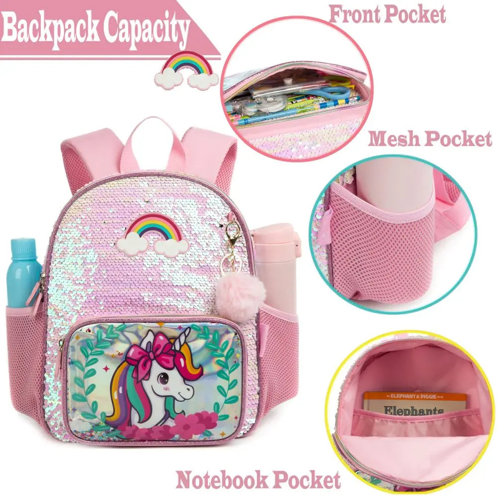 Backpack for Girls Kindergarten Bag Sequins Kindergarten Primary School Backpack Girl School Bag