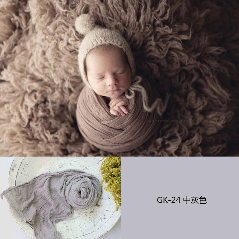 Newborn Photography Props Soft High Stretchable Cotton Seersucker Wrap Baby Posing Aid Photoshoot Props Babies Photo Accessories