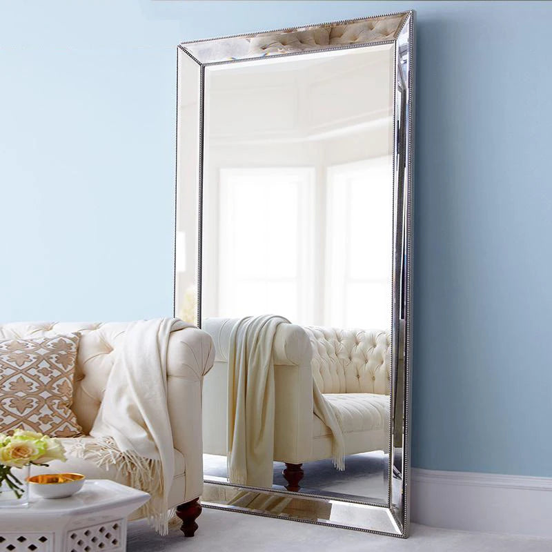 Full Length French Style Mirror Decoration Wall Living Room Aesthetic Mirror Luxury Vintage Floor Standing Espelho Accessories