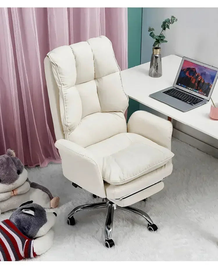 NEW PU Leather Office Chair Pink Gaming Chair Computer Swivel Gamer Live Ergonomic Chair Home Bedroom Sofa Armchairs Furniture