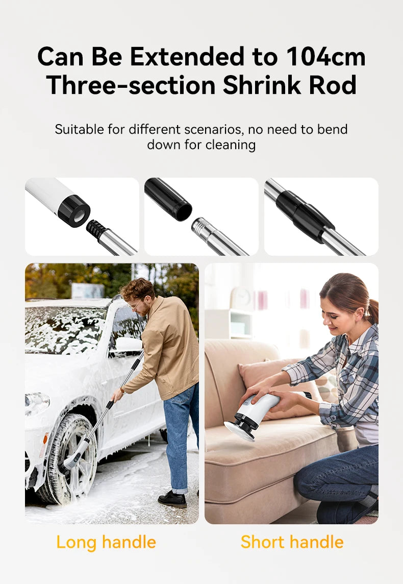 Electric Cleaning Brush Cordless Handheld Shower Scrubber Spin Cleaner Multifunctional Cleaner with 7PCS Heads Bathroom Kitchen