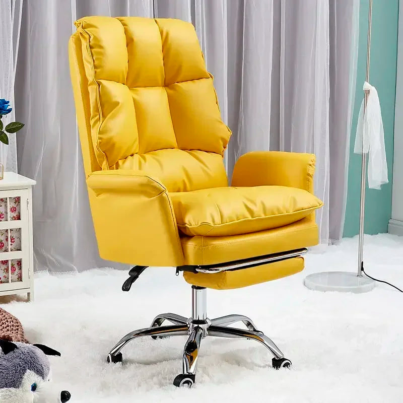 NEW PU Leather Office Chair Pink Gaming Chair Computer Swivel Gamer Live Ergonomic Chair Home Bedroom Sofa Armchairs Furniture