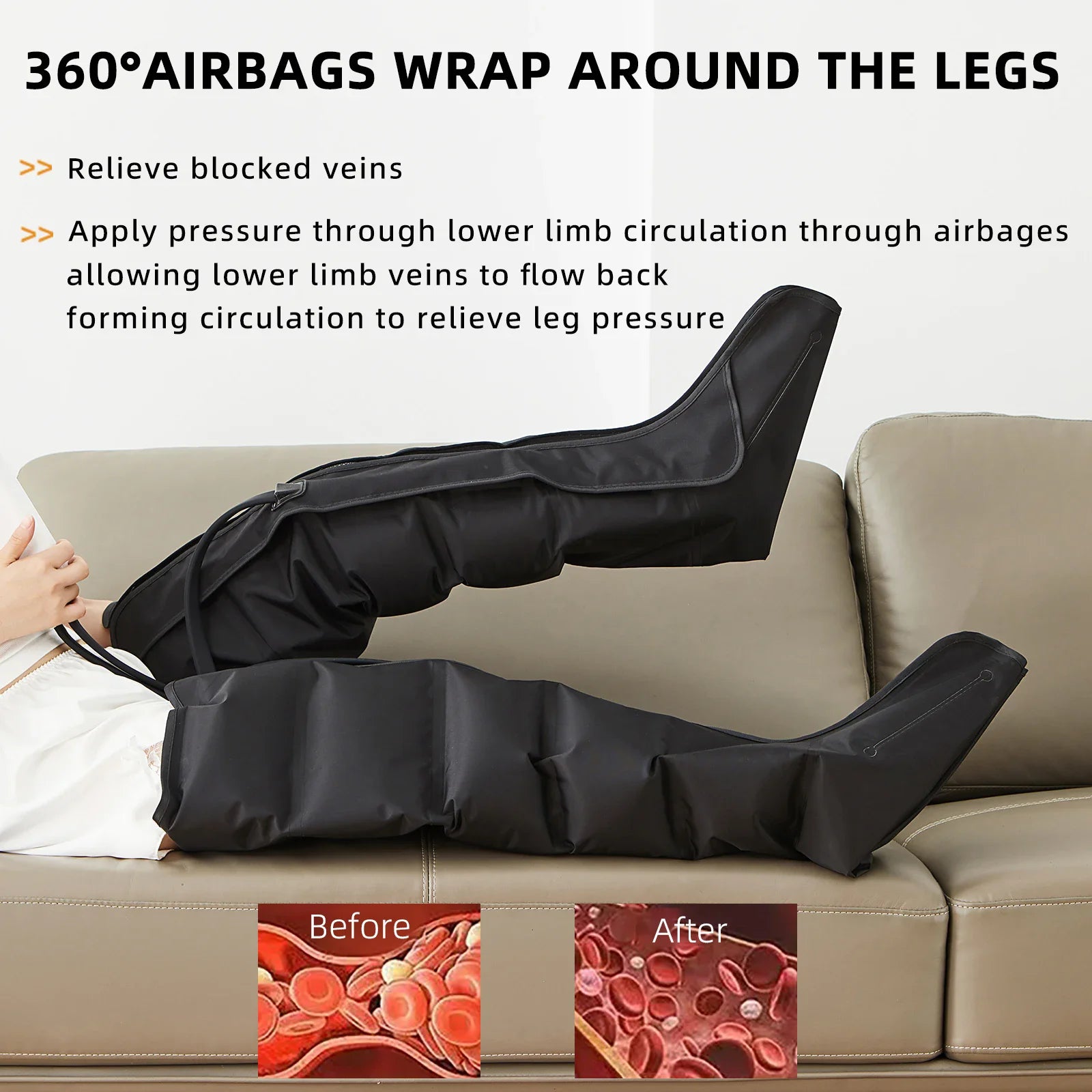 2025 NEW Foot Air Pressure Leg Massager Promotes Blood Circulation Kneading Squeezing Deep Relaxation Muscle With Hand Control