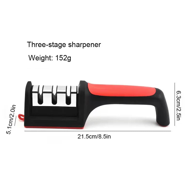 3/4 section Quick knife sharpener Multi-functional hand-held whetstone non-slip knife sharpener Kitchen tool