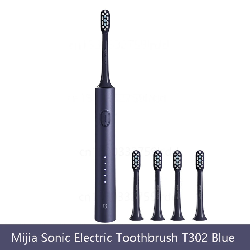 XIAOMI Mijia Sonic Electric Toothbrush T302 3colors 4 Brush Heads IPX8 Water Proof 360° Wireless Charging 4 Modes Cleaning Teeth