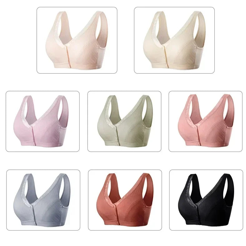 Comfortable Cotton Pregnant Women Underwear Maternity Nursing Bra Breastfeeding Bra Front-Close Bralette Intimate Clothes Plus