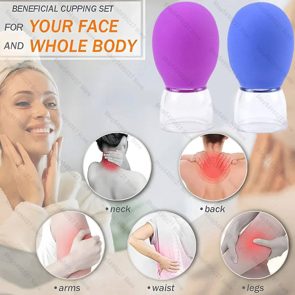 Facial Silicone Cans Cupping Cups Lifting Massage Chinese Cupping Set Small Mini Eye Cup Vacuum Cups Popularity Health Care