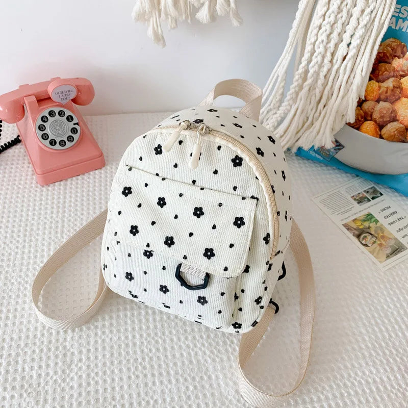 Velvet Mimi Backpack for Kids New Cute Print Zipper Princess Girl Travel Bags Korean Fashion Simple Student School Bags