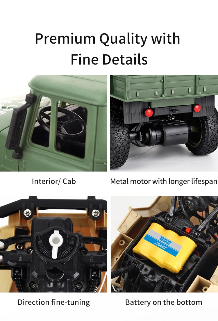 JJRC 1/18 Rc Car Off-Road  2.4G Radio Controlled Car Military Electric Machine 10Km/h Rc Buggy Children's Cars Toys for Boys kid