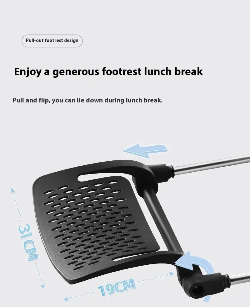 Ergonomic Office Chair Liftable Mesh Computer Chair with 4D Lumbar Support Home Office Swivel Chair with Latex Seat Cushion