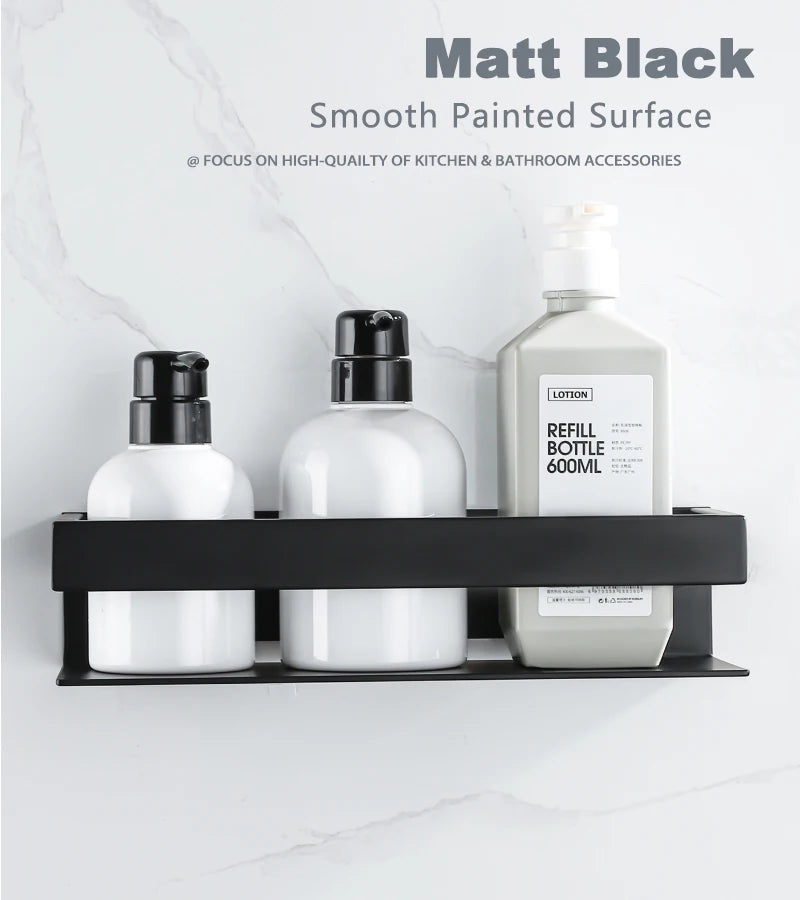 Stainless Steel Shower Rack Organizer Bathroom Storage Shelf Corner Shampoo Holder Wall Mounted Kitchen Hardware Accessories