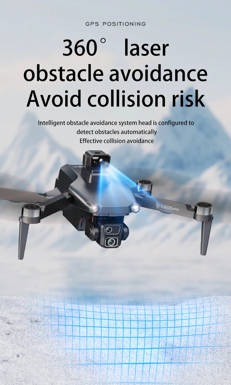 L600-1 Pro GPS Drone 4K Professional HD Dual Camera With Screen 5G WIFI 360°Obstacle Avoidance Brushless Rc Quadcopter Drone