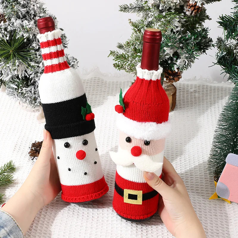 New Christmas wine bottle set champagne red wine creative wine set hotel dining table restaurant holiday decoration supplies