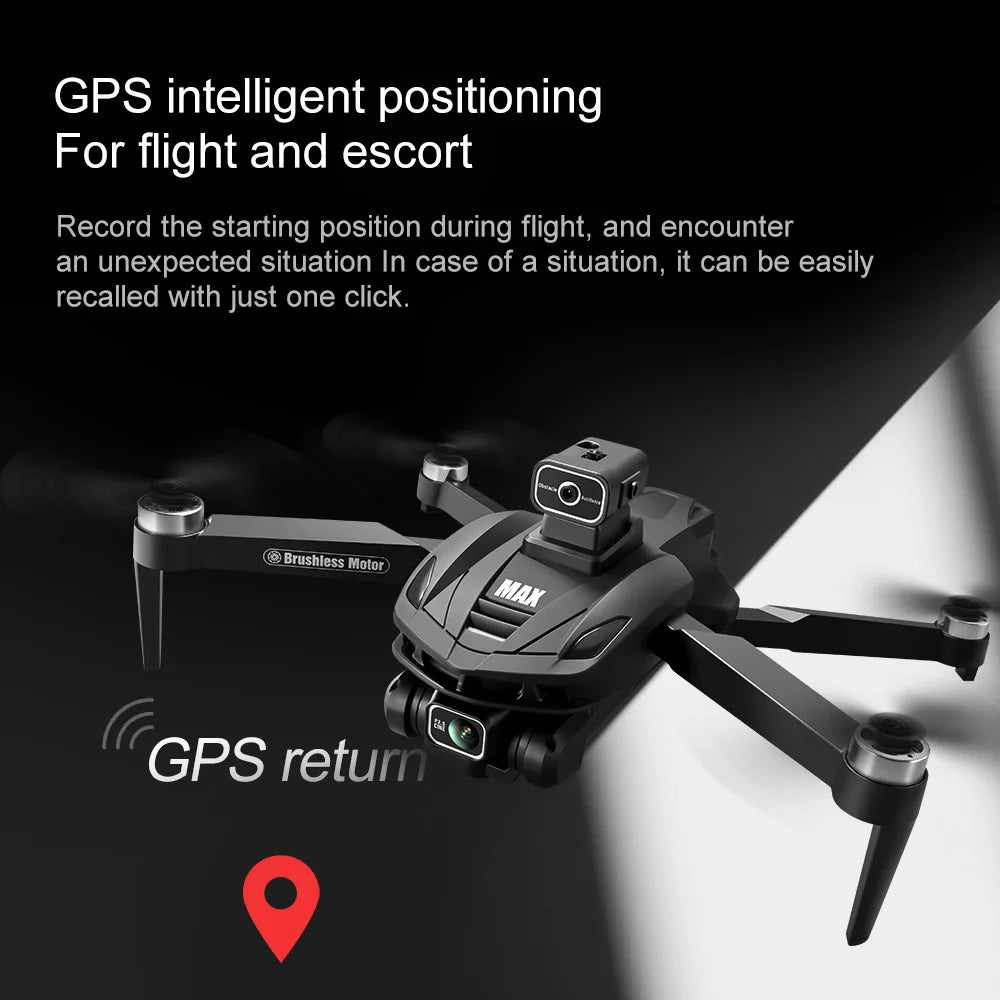 V168 PRO Max GPS Drone 8K Professional HD Dual Camera Omnidirectional Screen 360° Obstacle Avoidance FPV Dron Rc Quadcopter Toys