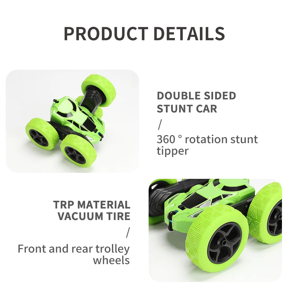 2.4G RC Stunt Car Children Double Sided Flip Remote Control Car 360 Degree Rotation Off Road Rc Drift Cars For Pink Girls Toys