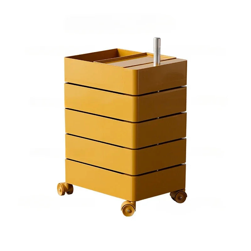 Movable Storage Rack Rotating Bedside Table Storage Cabinet Living Room Home Side Cabinet Multi-layer Snack Storage Cabinet