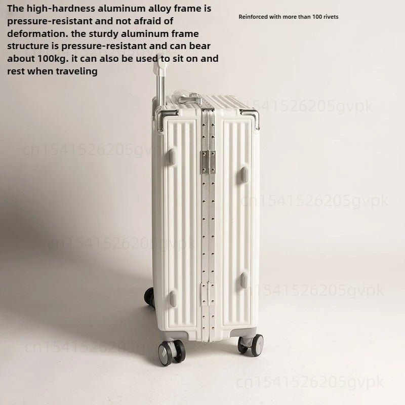 20/24 Inch Large Capacity PC Rolling Luggage Case TSA Combination Lock Business Metal Frame Travel Suitcase on Wheels Travel Bag