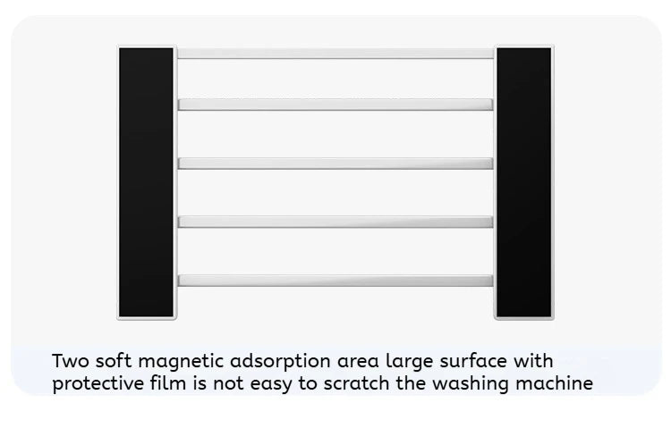 Magnetic Metal Washing Machine Side Shelf Space-saving Folding Clothes Rack No Punching Temporary Rack Simple Bathroom Shelf