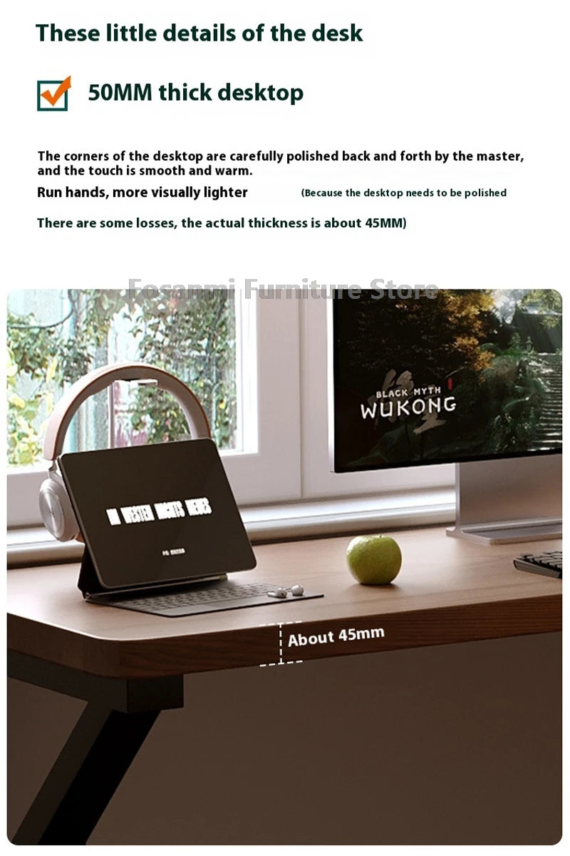 Industrial Style Solid Wood Office Desk Space-Saving L-Shaped Corner Computer Desk Home Writing Gaming PC Table with Steel Legs