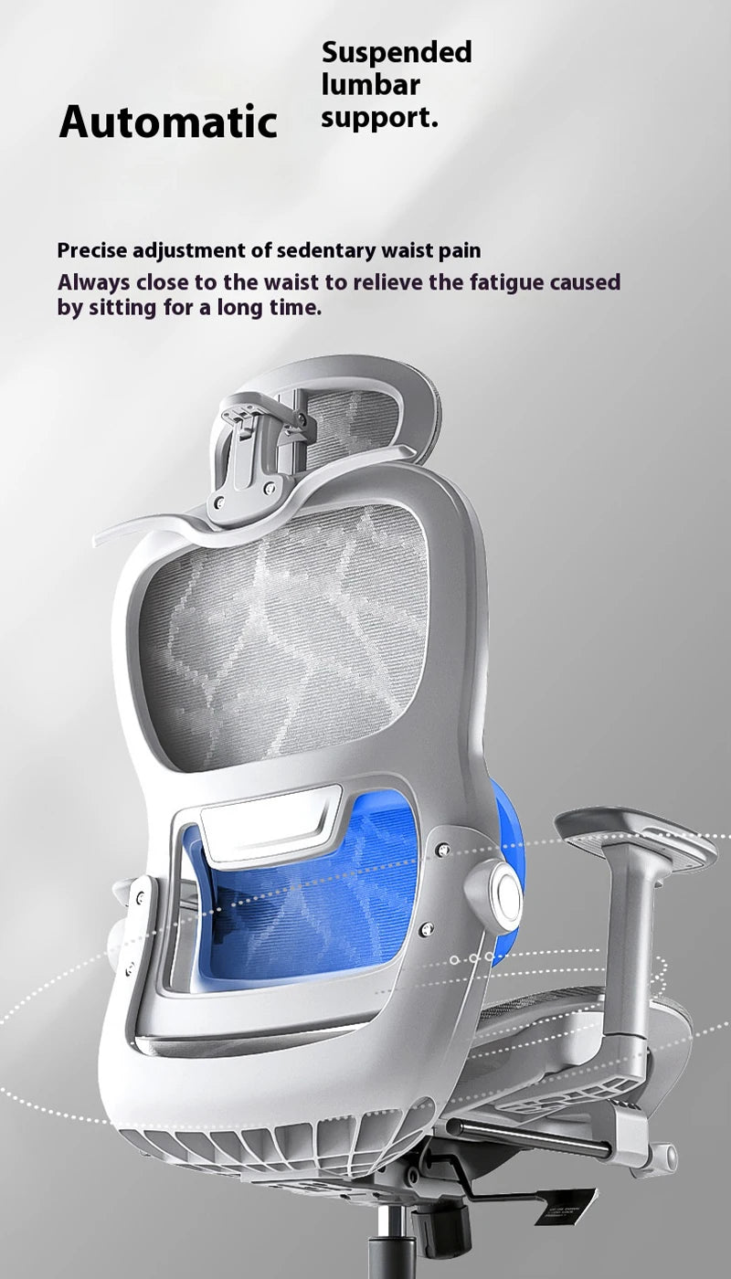 Ergonomic Office Chair High Back Computer Desk Chair 6D Adjustable Headrest And Lumbar Support Mesh Swivel Reclining Gaming Seat