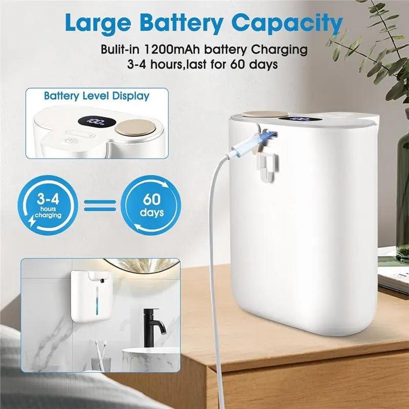 B64B-Automatic Touchless Foaming Soap Dispenser, Wall Mounted 16.9 Oz/500 Ml Rechargeable Smart Soap Dispenser