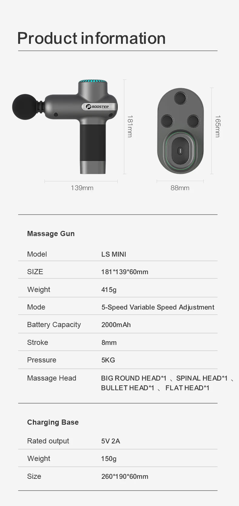 Booster - Mini Electric Neck Massager Gun, Smart Hit Fascia for Body Relaxation, Fitness, Muscle Relaxation