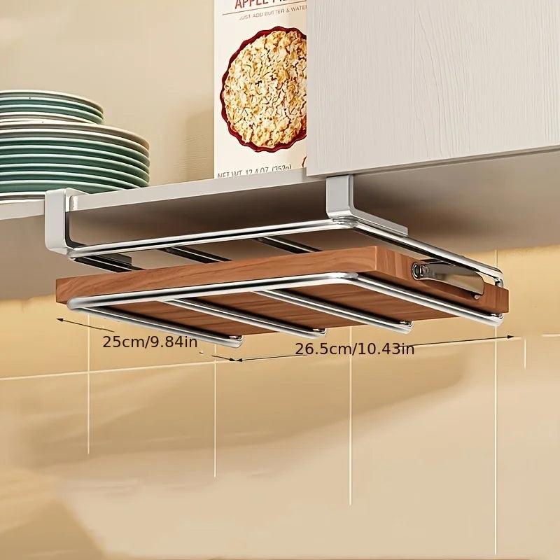 Stainless Steel Double-Layer Kitchen Storage Rack – Cutting Board, Drainer, and Household Organizer Underneath the Cabinet