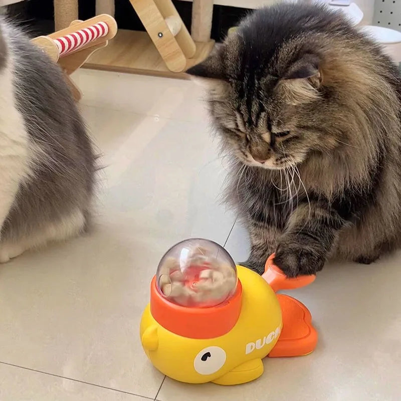 Dog, cat, pet feeder, little yellow duck, interactive puzzle dog feeding machine, puppy, missing food toy, anti-slip bottom